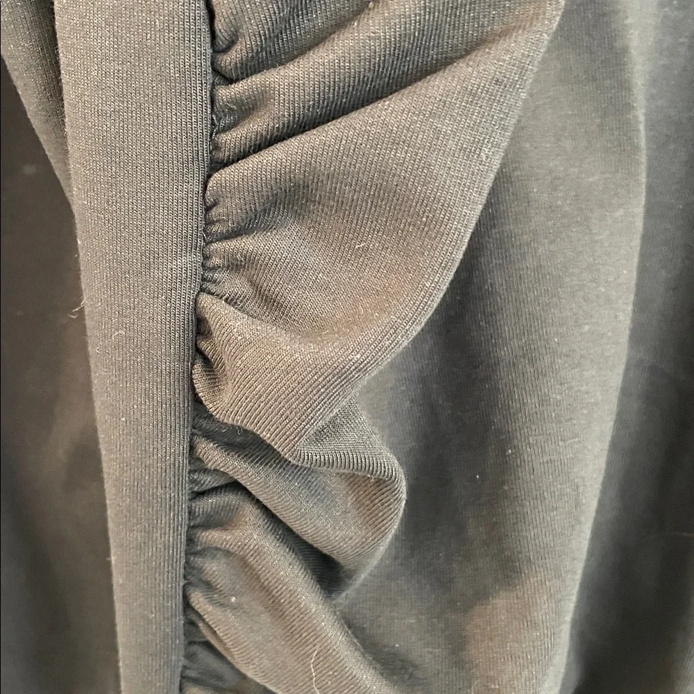 ZARA LONG RUCHED BUTTON-DOWN OVERSIZED COCOON STYLE CARDIGAN JACKET BLACK SZ M